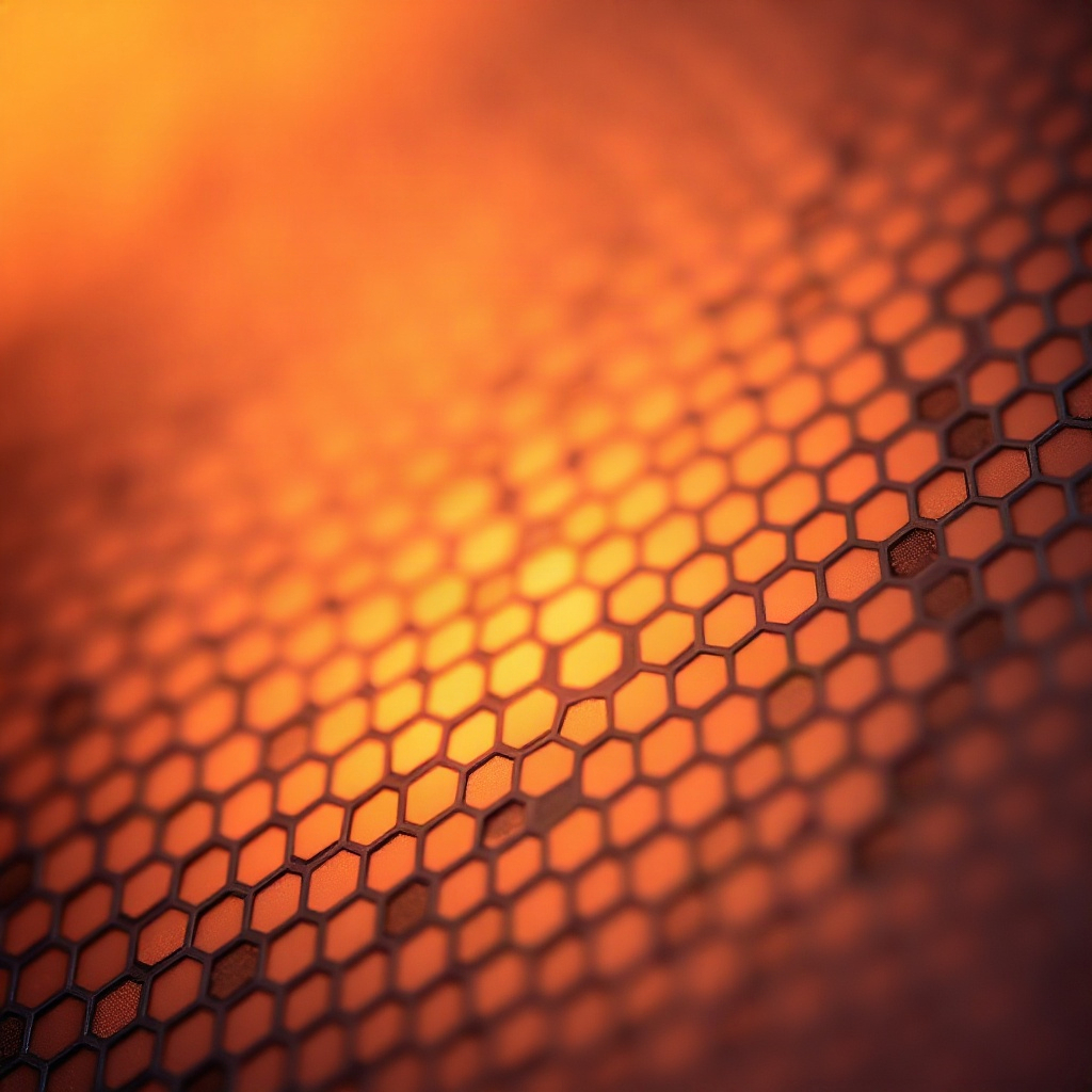 macro close up of modern graphene heating film texture with subtle warm glow