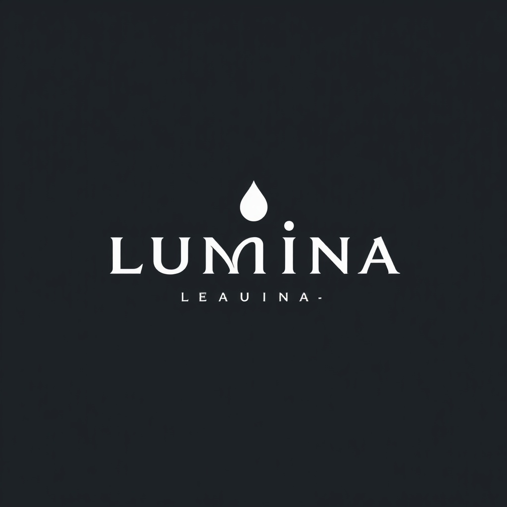 Minimalist white logo for high-end luxury restaurant chain 'Lumina', without background