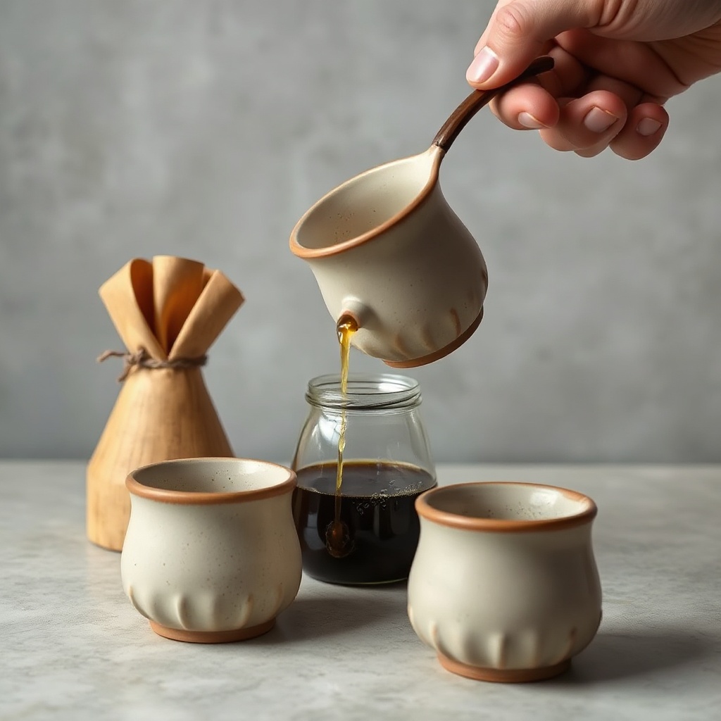 artisanal clay coffee pour over set