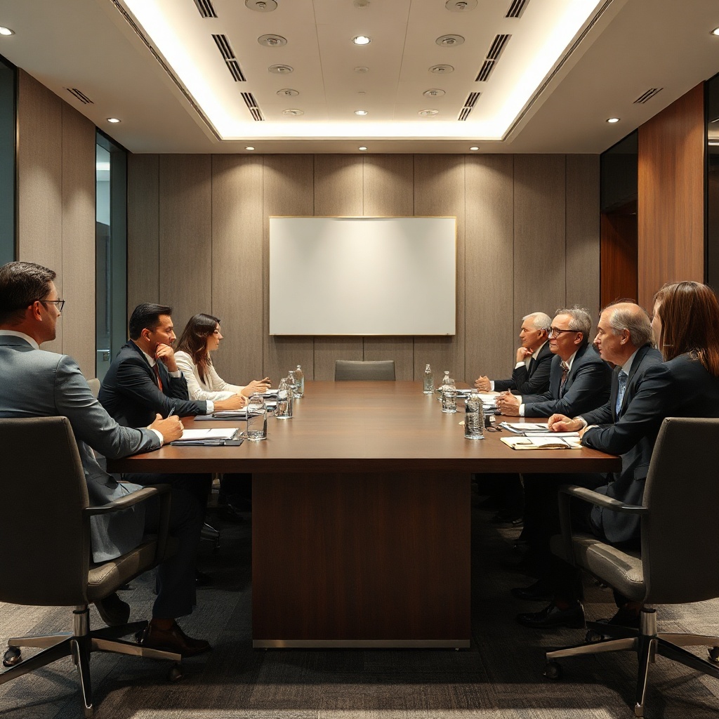 Modern boardroom governance meeting
