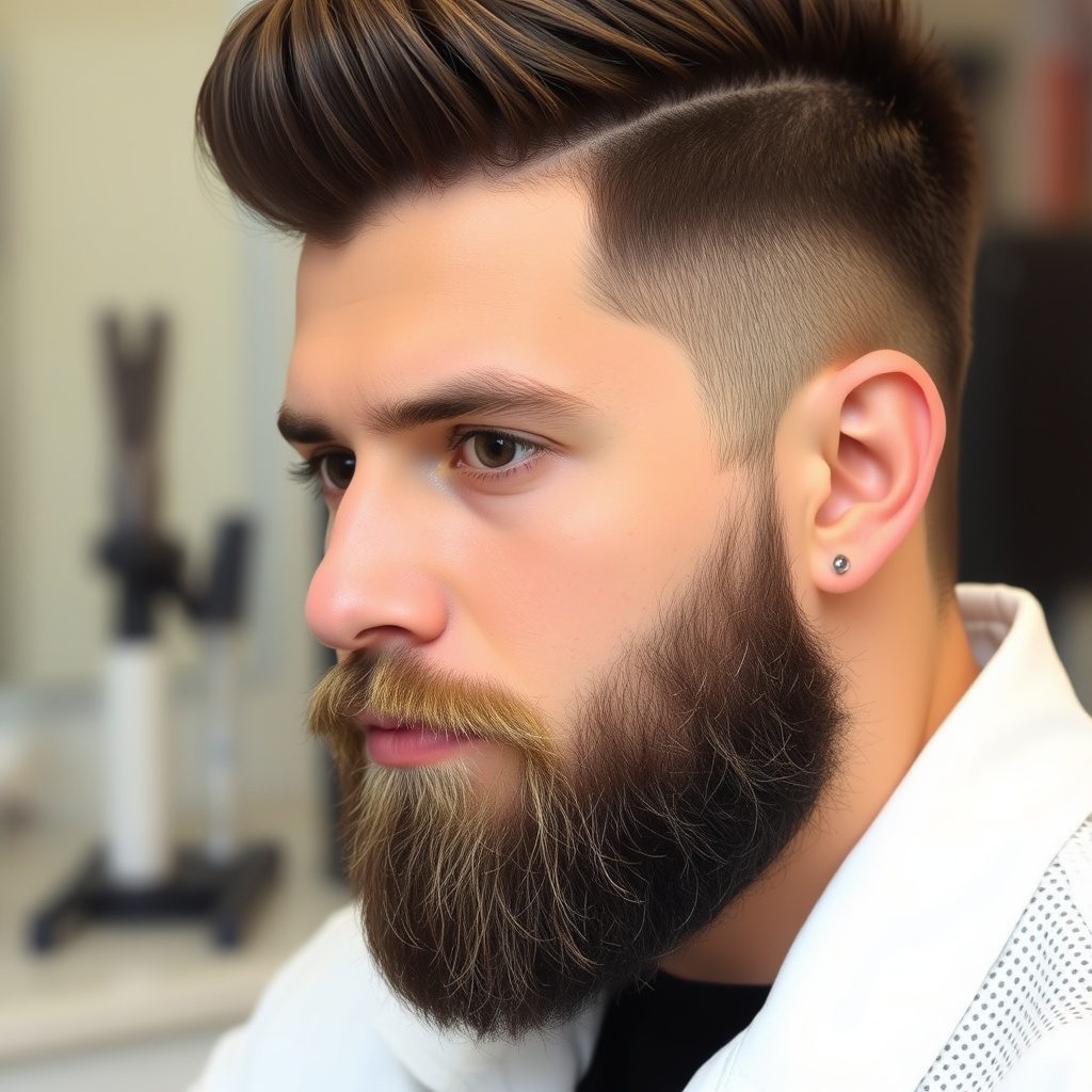 professional beard line up and trim