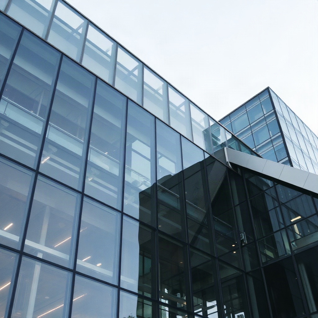 abstract architectural details, glass and steel