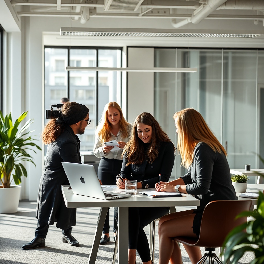 professional Australian marketing team collaborating in a bright modern office