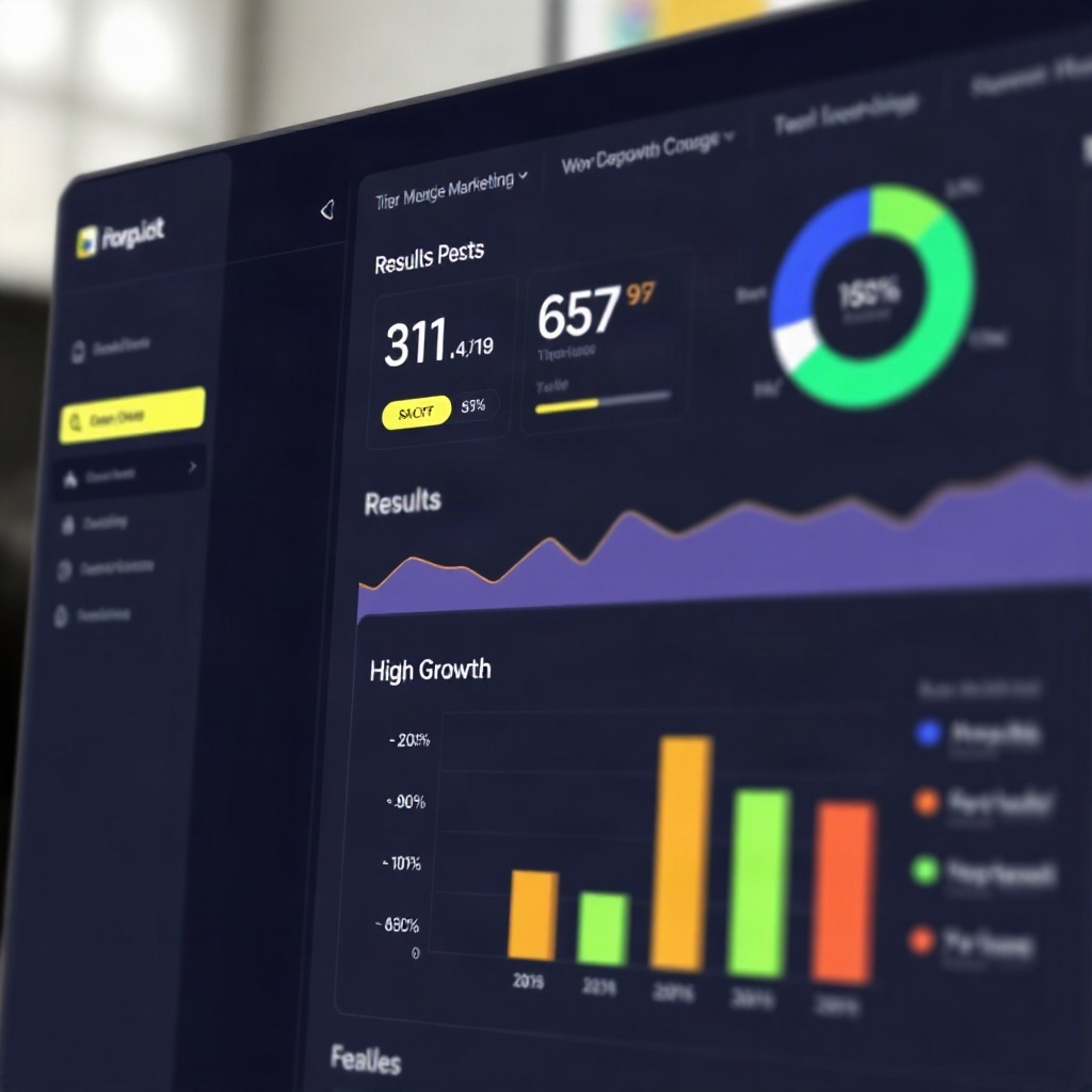 ecommerce marketing campaign results dashboard showing high growth