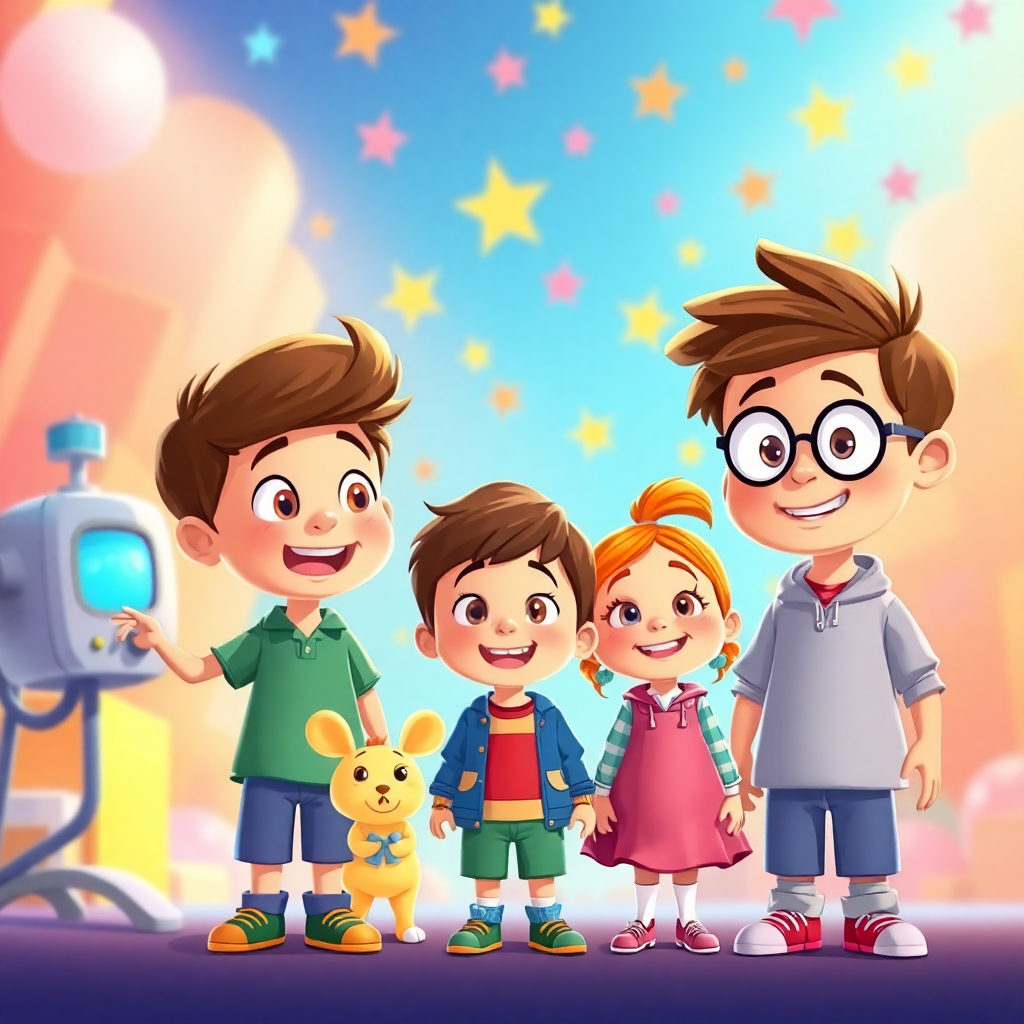 children animation movie colorful vibrant cartoon characters bright colorful background family fun