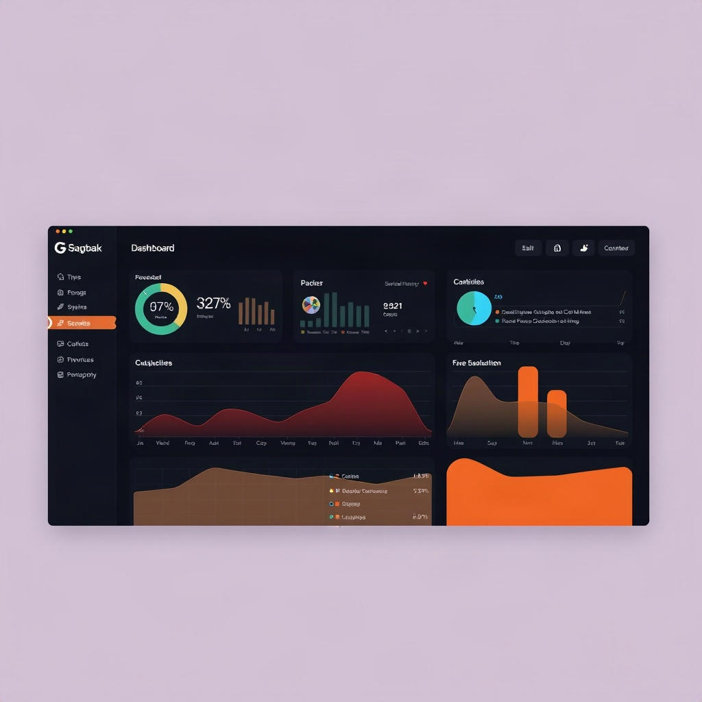 modern SaaS web dashboard interface, dark mode, high-end ui design