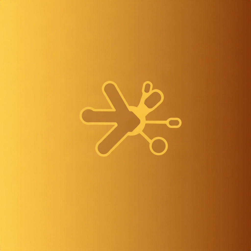 minimalist line-art icon illustration of a neurotransmitter synapse, gold and brown tones, supplemen