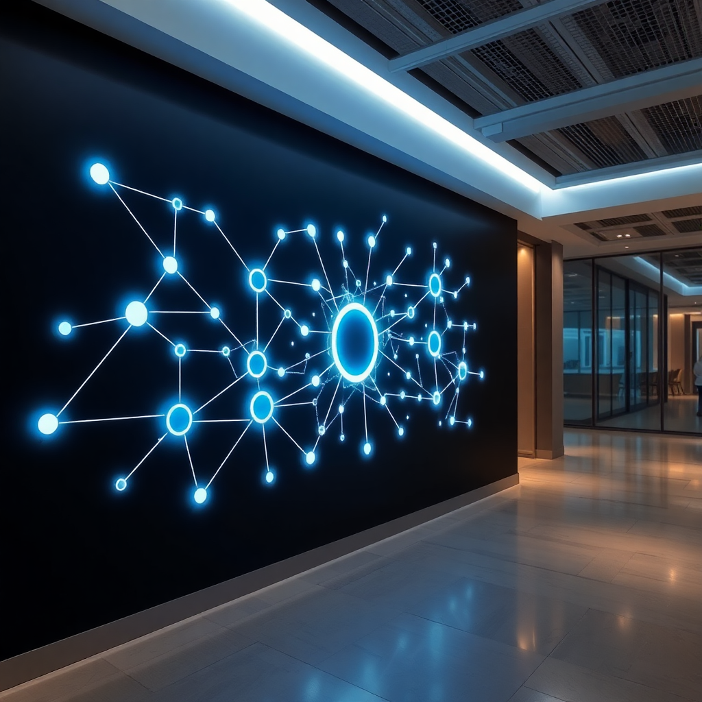 Network diagram in a tech center