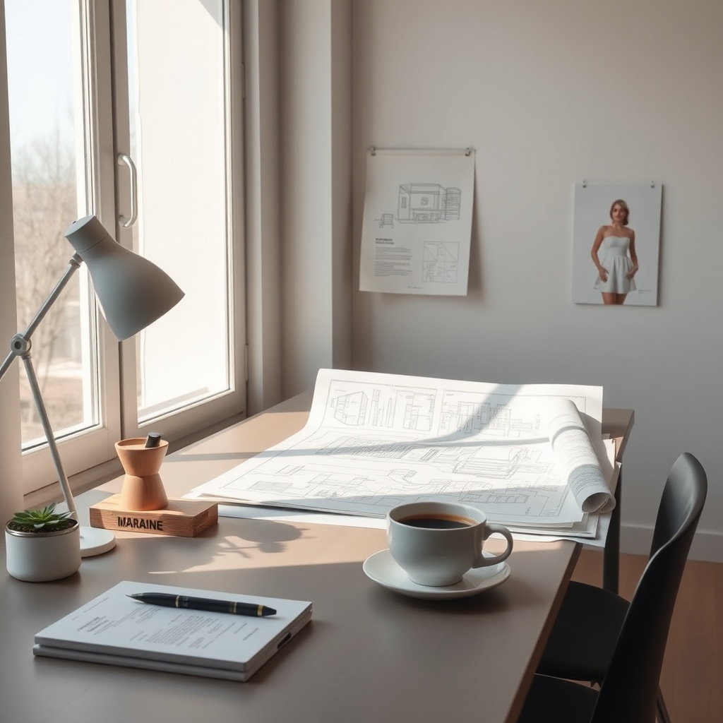 Workspace with selling roadmap materials