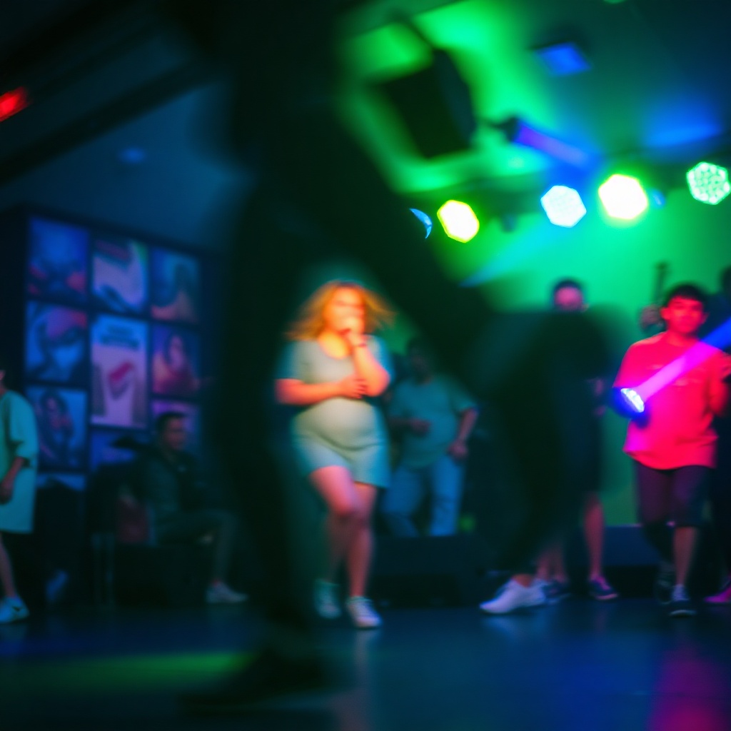 Dancing shoes blurred with energy