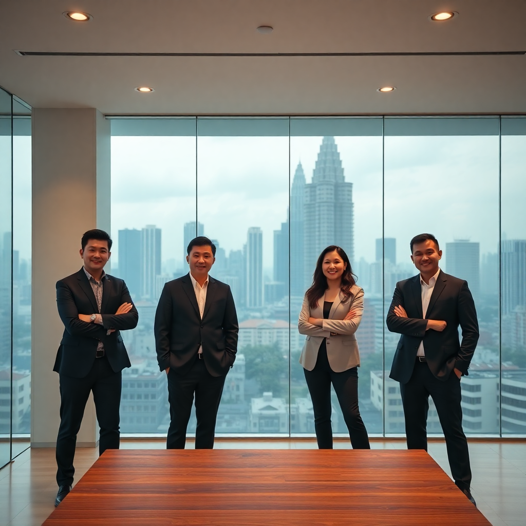 confident Malaysian business founders