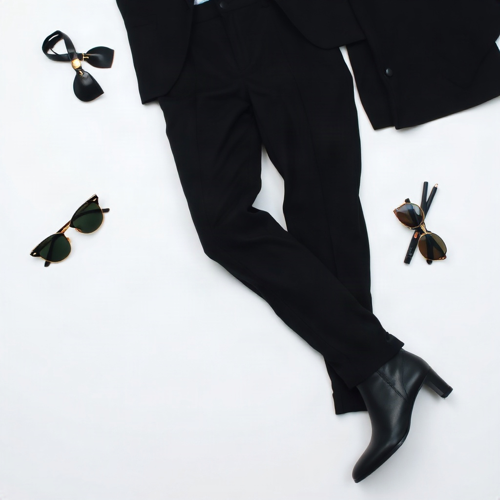 tailored black trousers flatlay