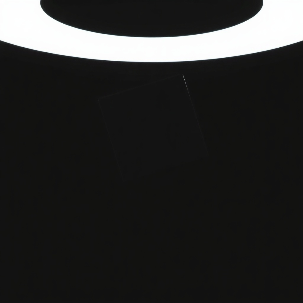 dark moody photo of a single geometric cube floating against black