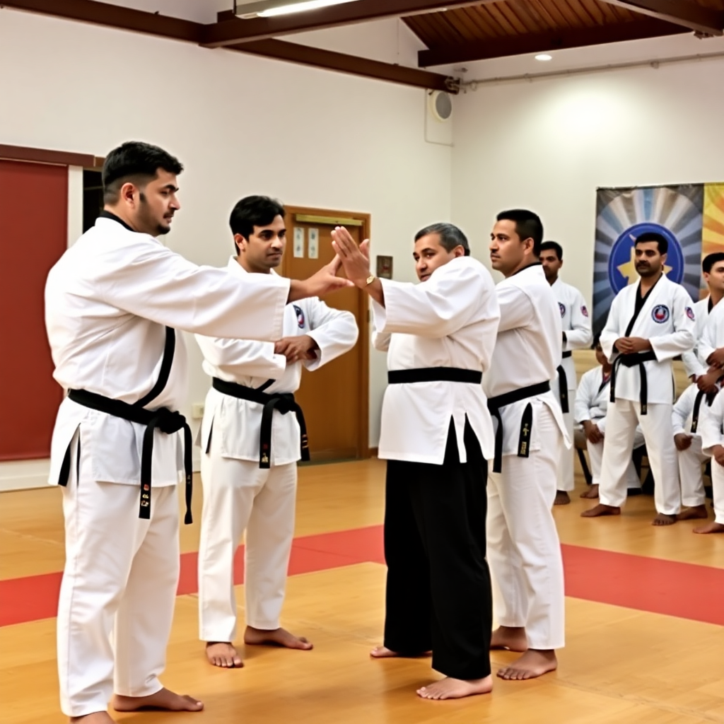 karate black belt examination ceremony formal Gujarat dojo traditional
