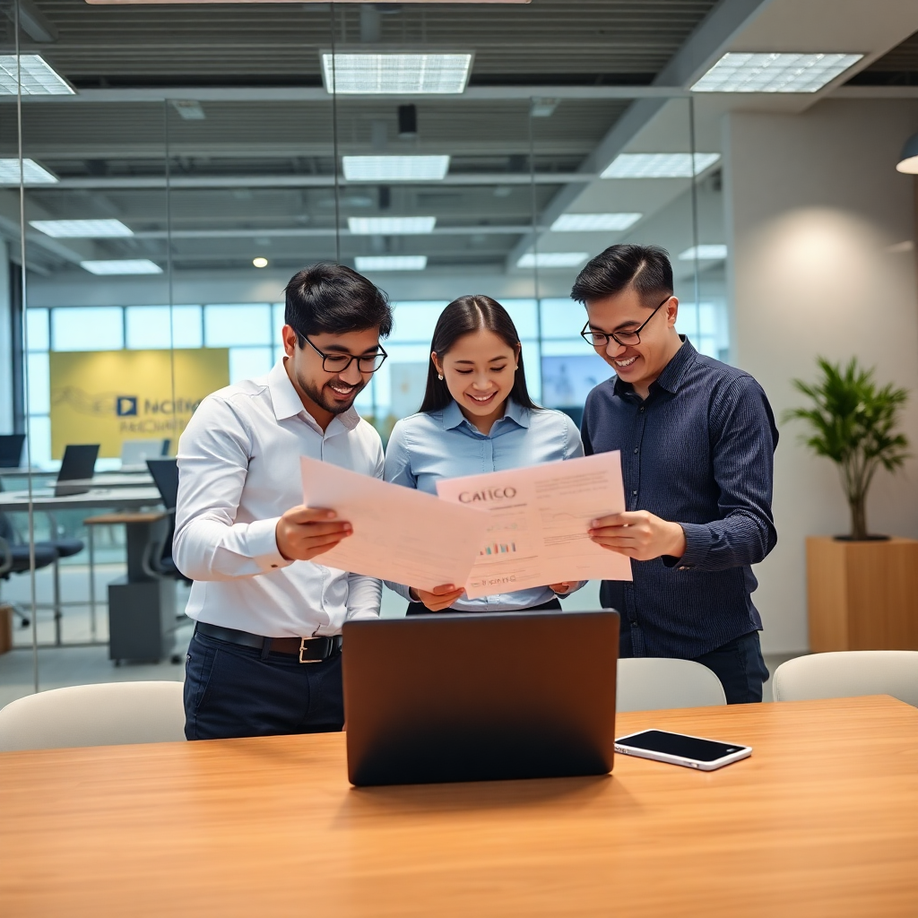 professional accountant team reviewing financial documents