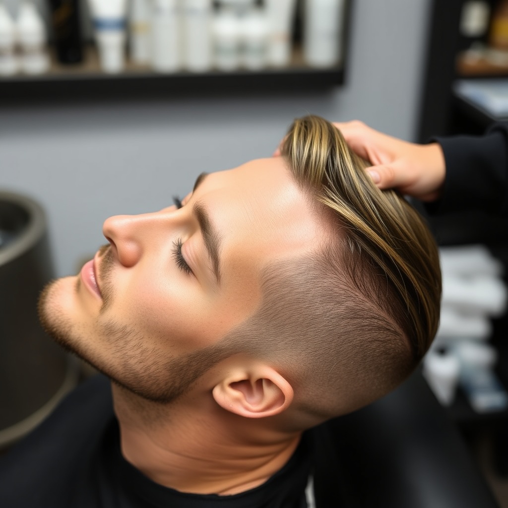 hair relaxation treatment for men, smoothing and styling aligment, professional grooming