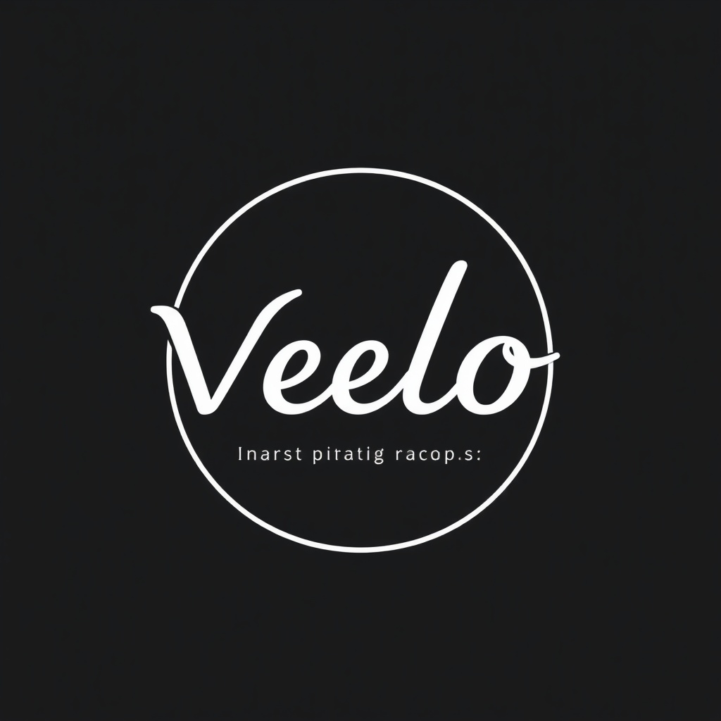 Minimalist white logo for urban bistro 'Velo', without background