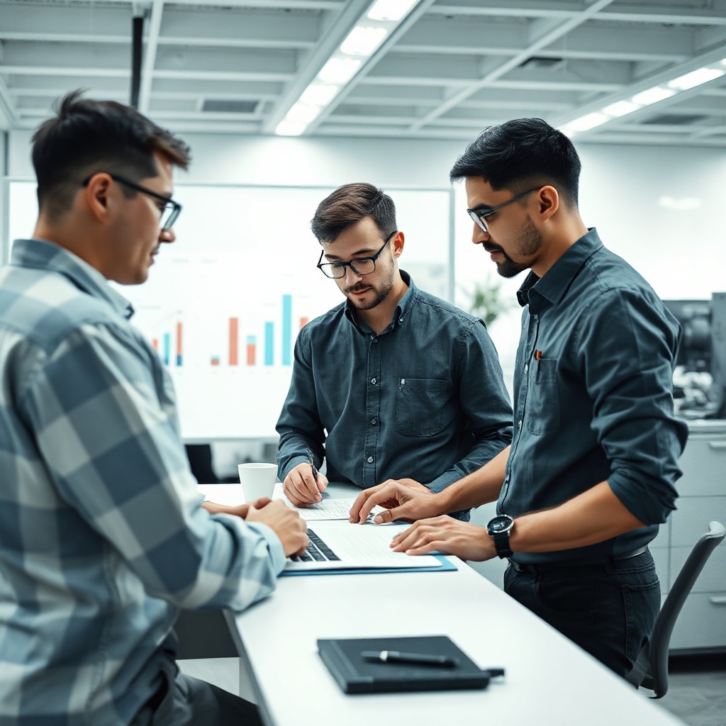 engineers working on digital transformation dashboard