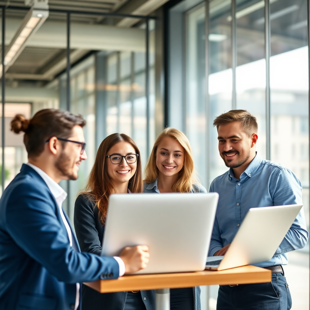 Professional team in a modern tech environment