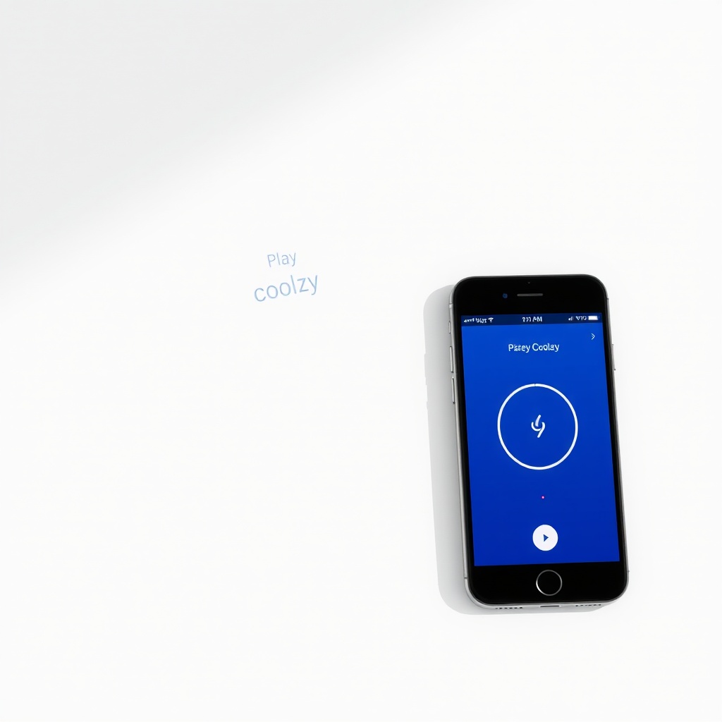smartphone screen showing the Baleag Coolzy app pairing screen with a connected climate unit, clean 