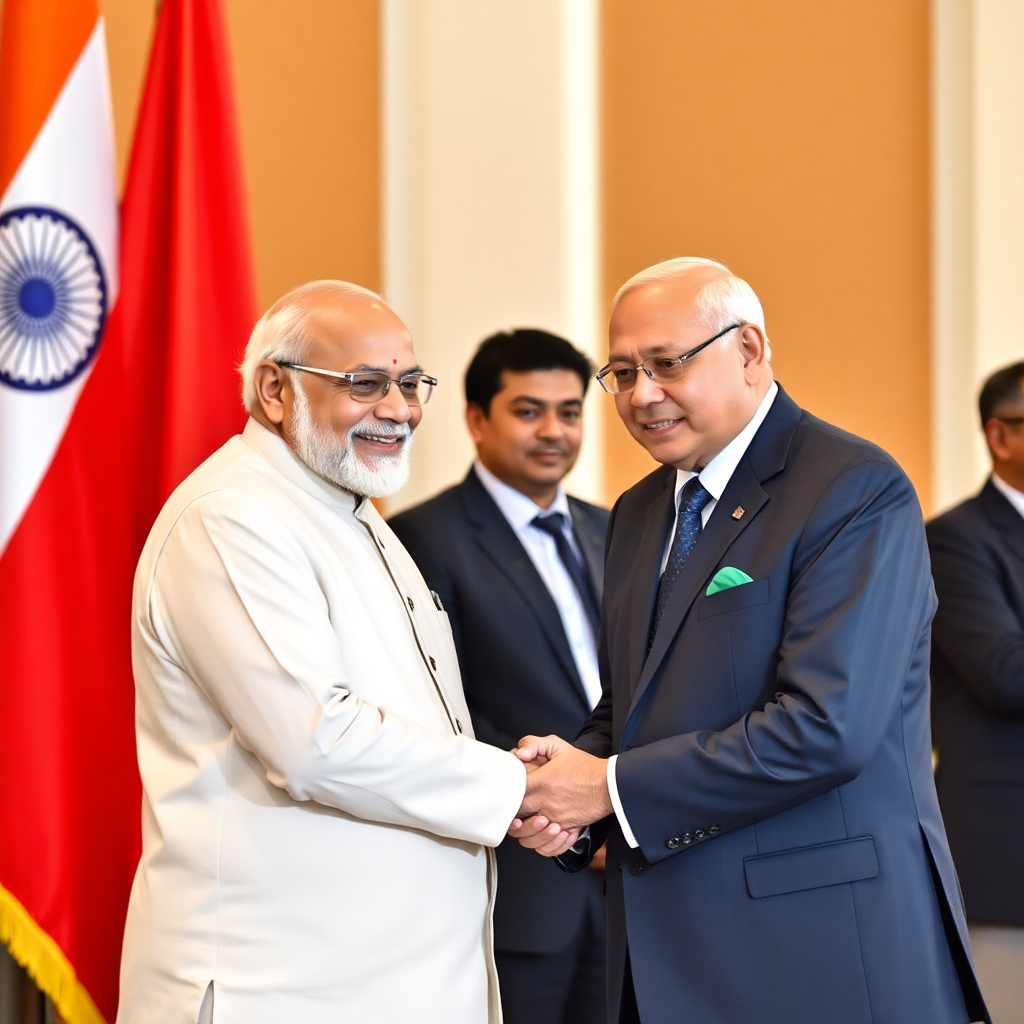 government official meeting sports authority recognition ceremony handshake formal event India