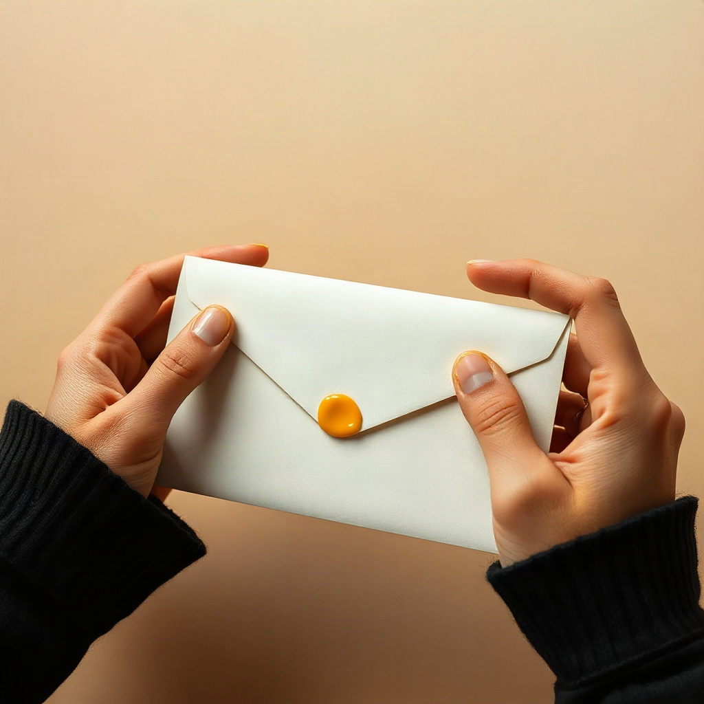 Hands sealing an envelope with wax