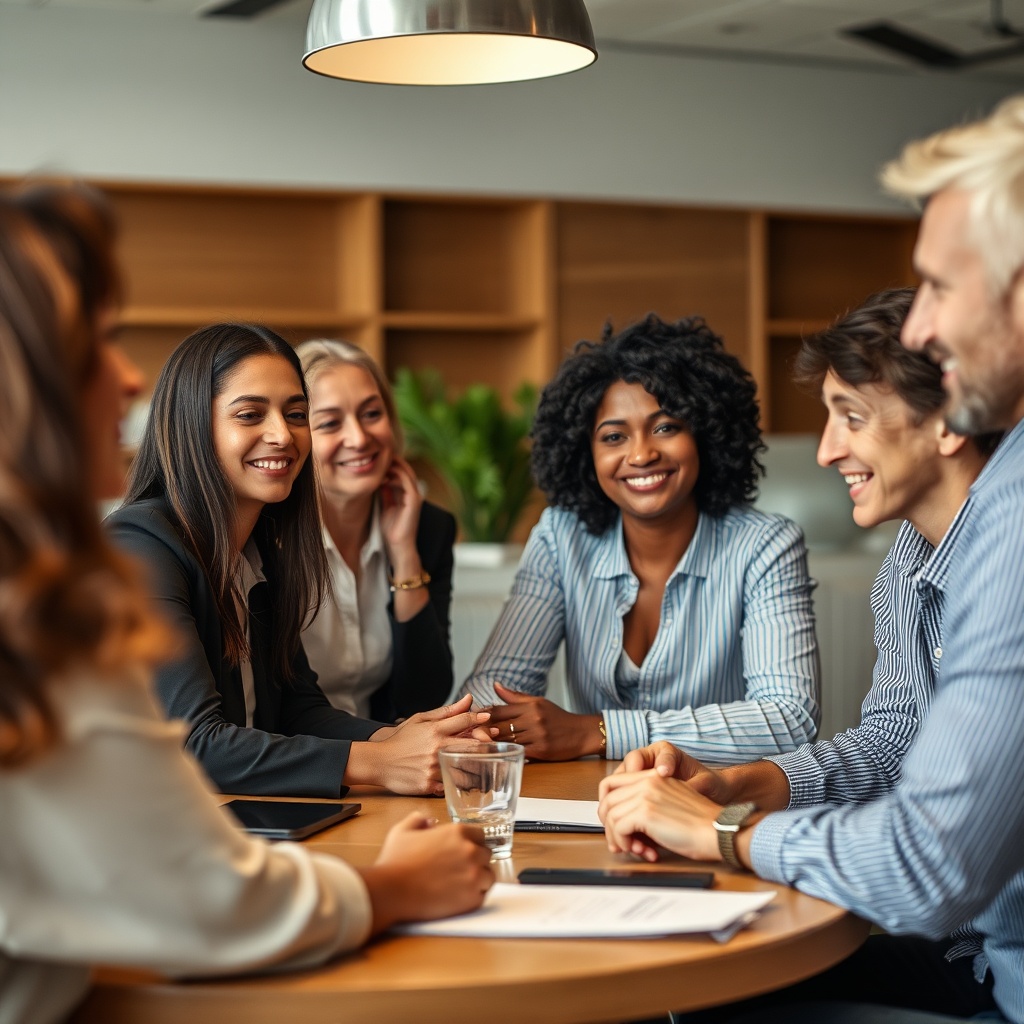 caring professional team in a warm collaborative meeting