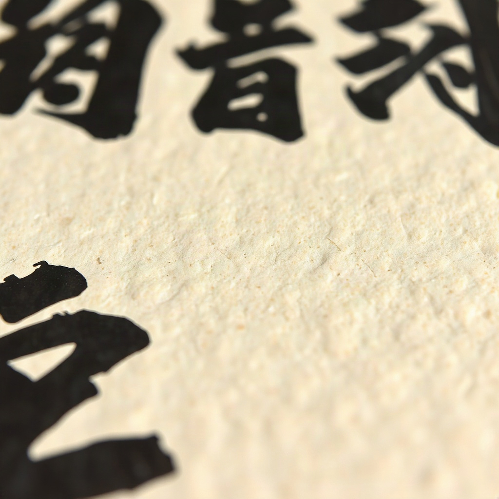 traditional japanese calligraphy art on textured paper, close up