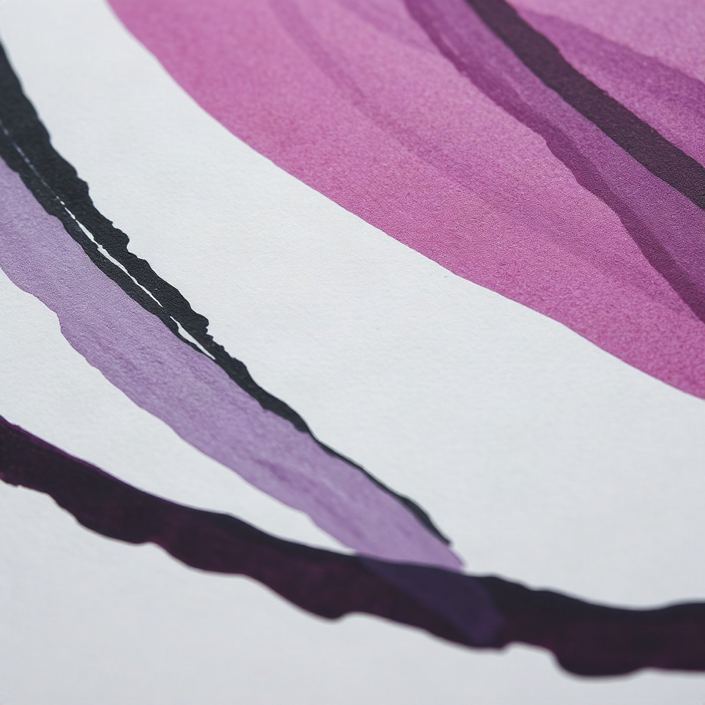 Abstract ink strokes on textured paper