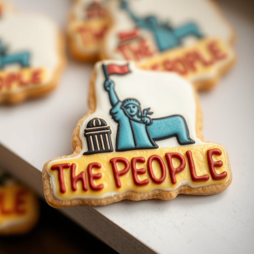 decorated sugar cookie democracy We The People edible print artisan bakery