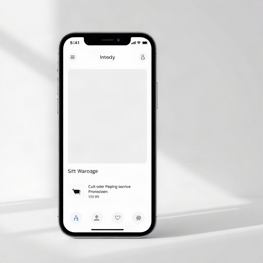 minimalist e-commerce mobile app design, clean white aesthetic