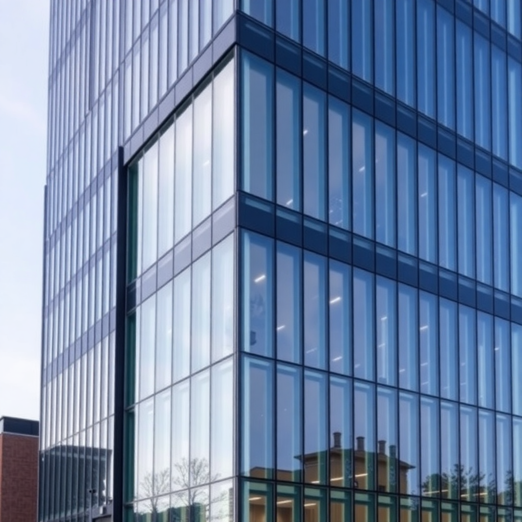 modern office building glass facade corporate architecture Poland exterior