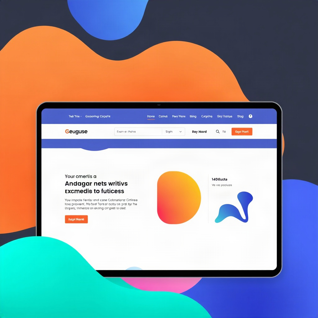 modern colorful website design with organic shapes