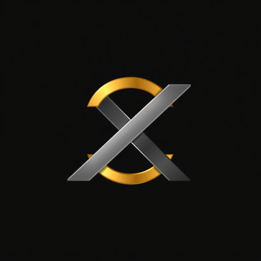 minimalist gold and silver GR monogram on dark background, luxury logo, sharp detail