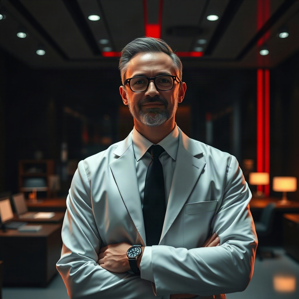 cinematic professional lawyer consulting with a client in a modern office