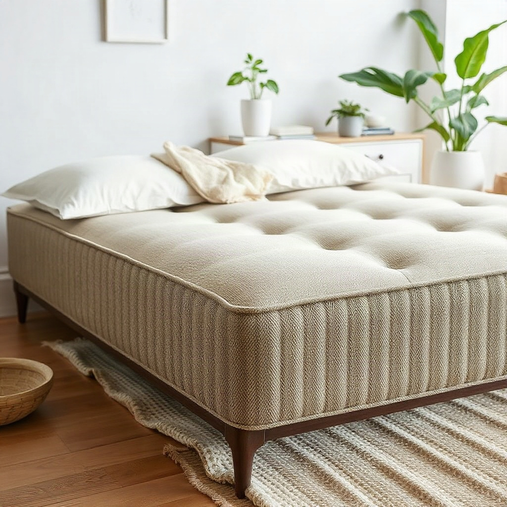 Konopný futon z odolného přírodního vlákna