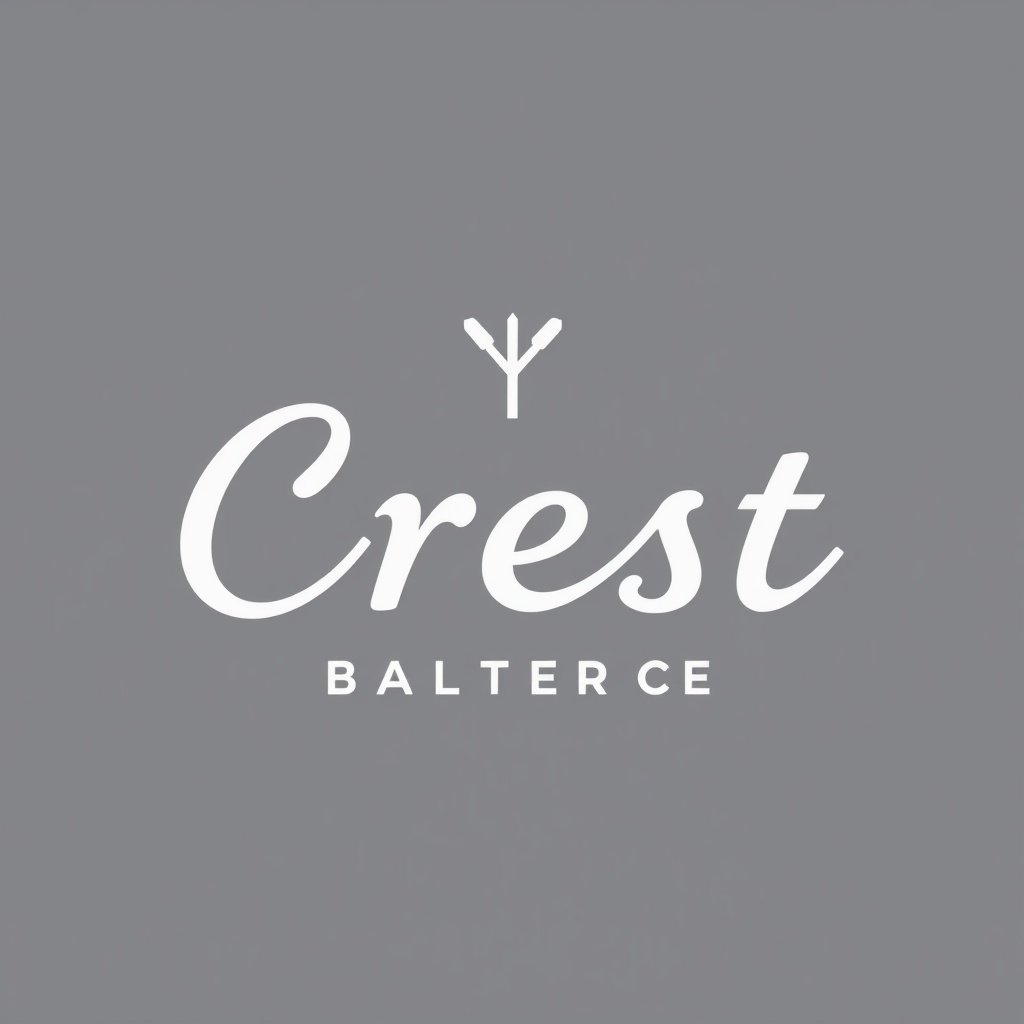 Minimalist white logo for boutique bakery 'Crest', without background