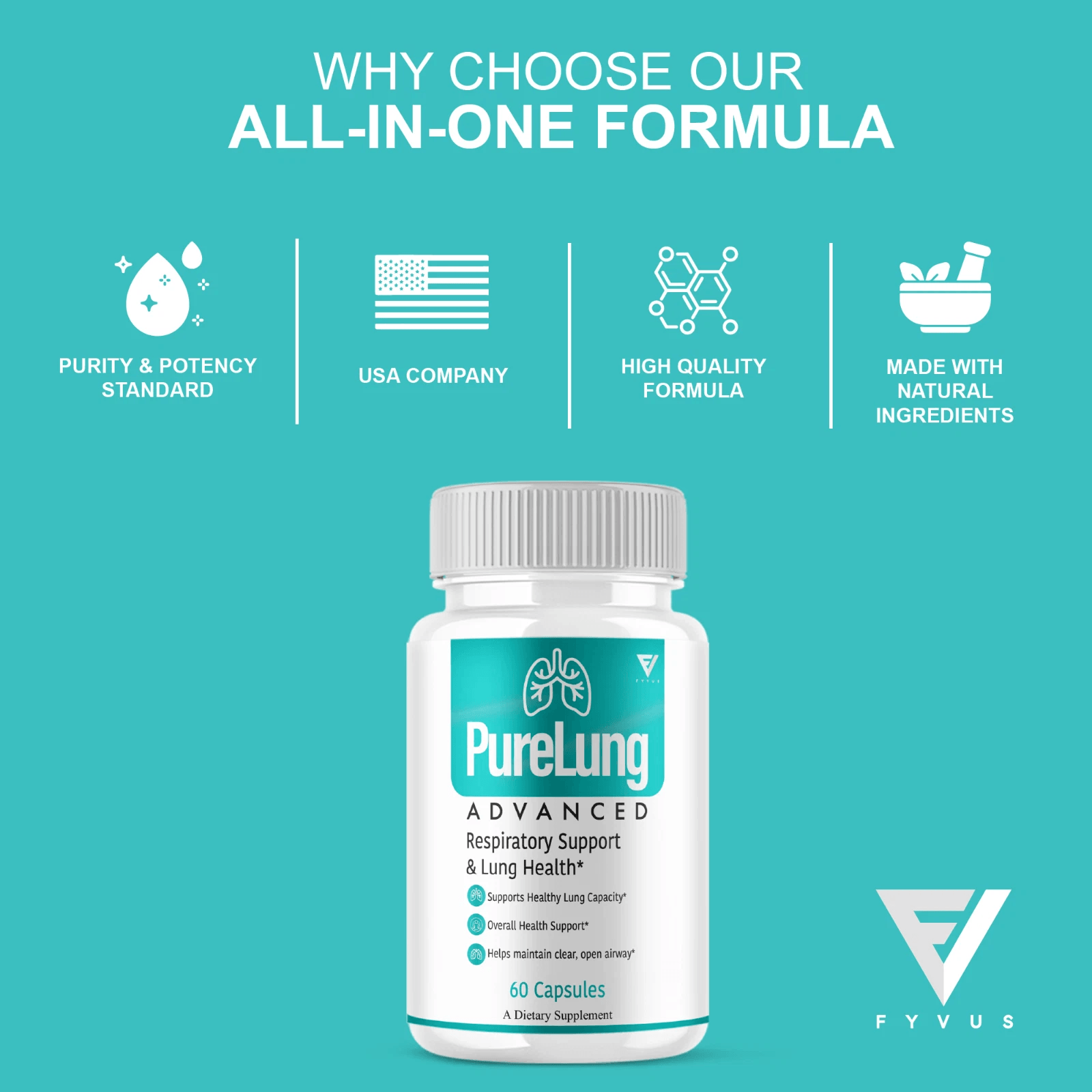 hand holding supplement bottle to show size and scale, teal and white label, soft natural lighting