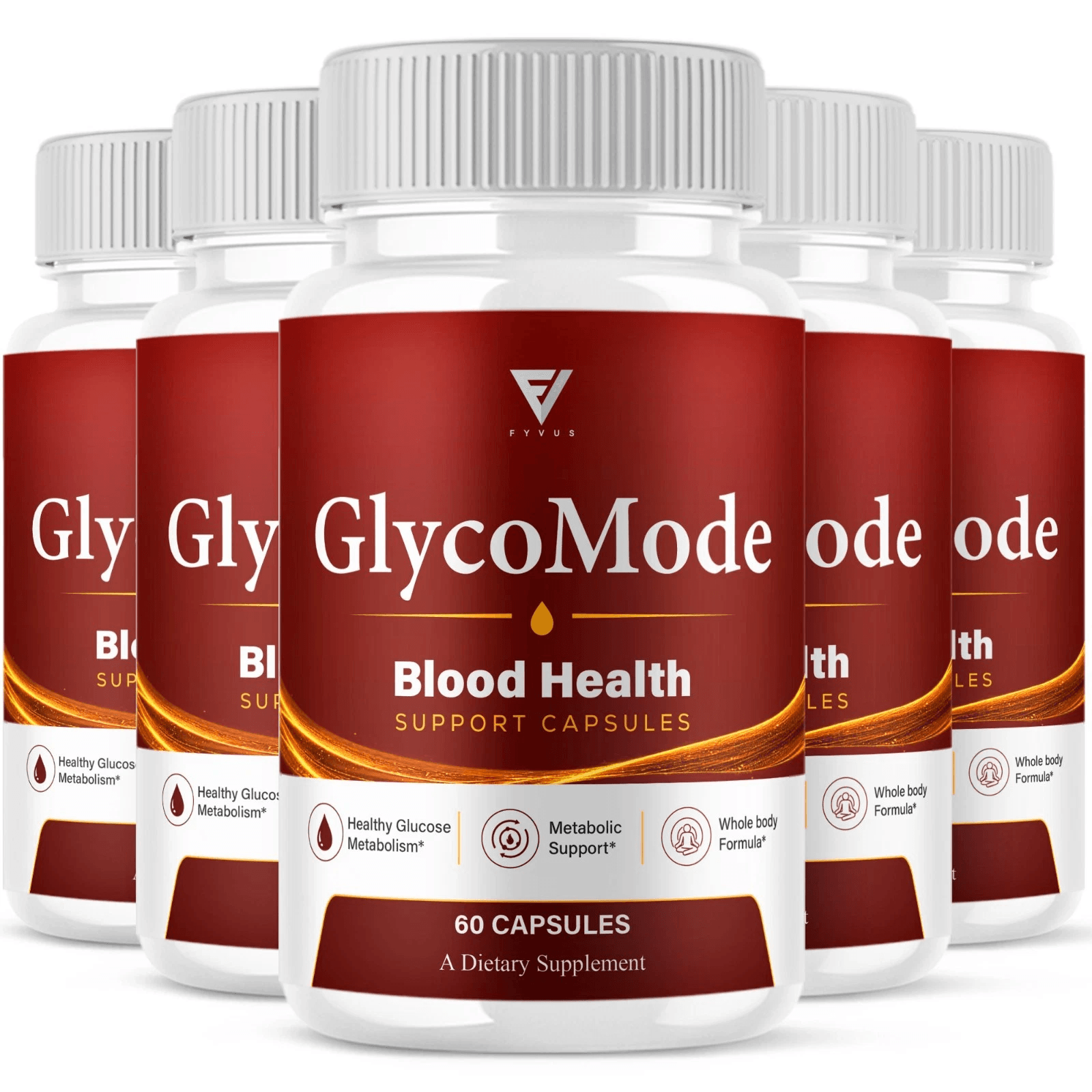 Six bottles of GlycoMode dietary supplement, a 180-day supply