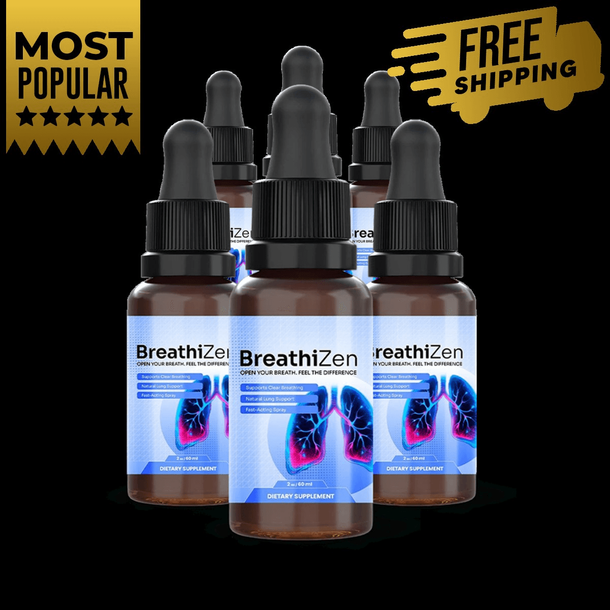 BreathiZen spray bottle with retail box, product shot 3 of 5