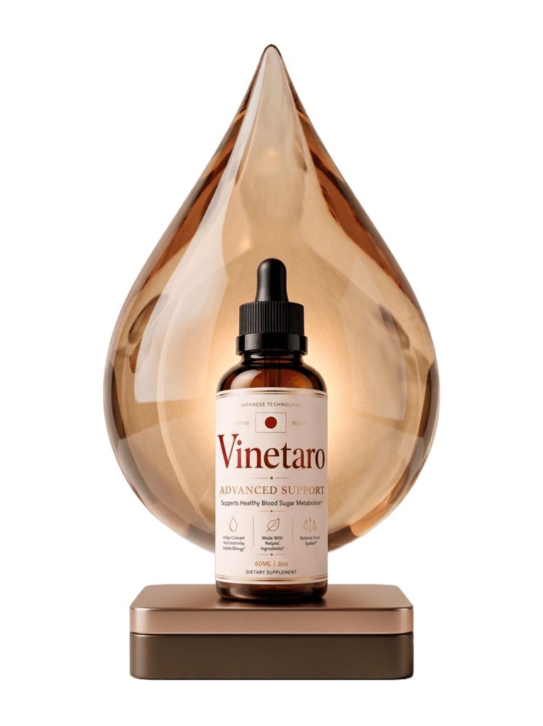 Vinetaro Advanced Support — blood sugar supplement dropper bottle hero image