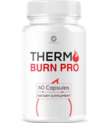 single white Thermo Burn Pro supplement bottle, black and red label with flame icon, product photogr