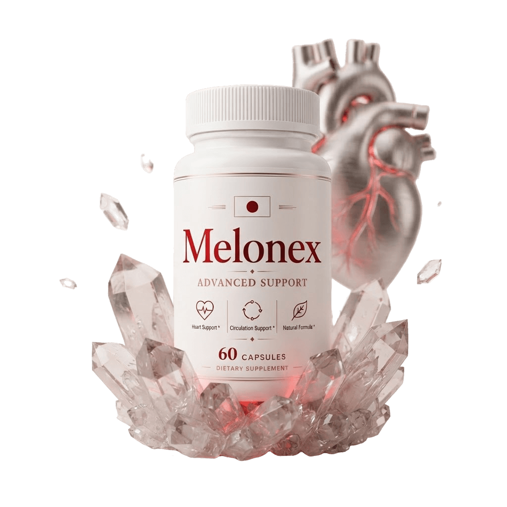 Bottle of Melonex advanced vascular support supplement, 60 capsules