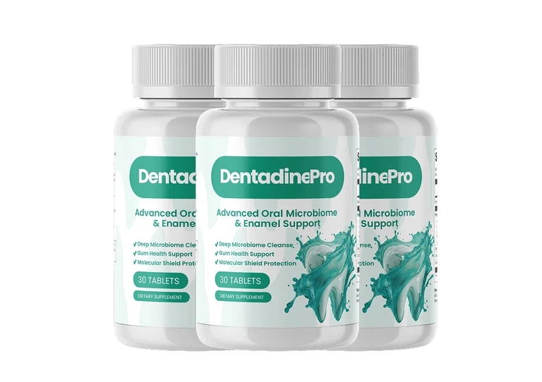 three white supplement bottles labeled oral probiotic product with green pill-shaped brand lockup, s