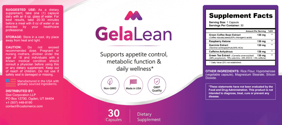 GelaLean supplement bottle — start your wellness journey today