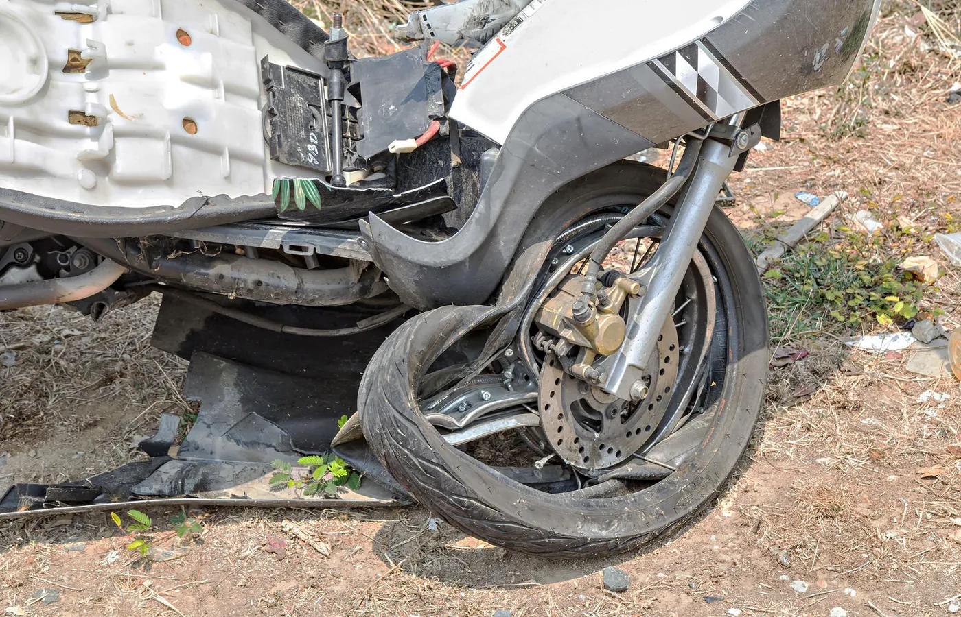 motocykl po wypadku