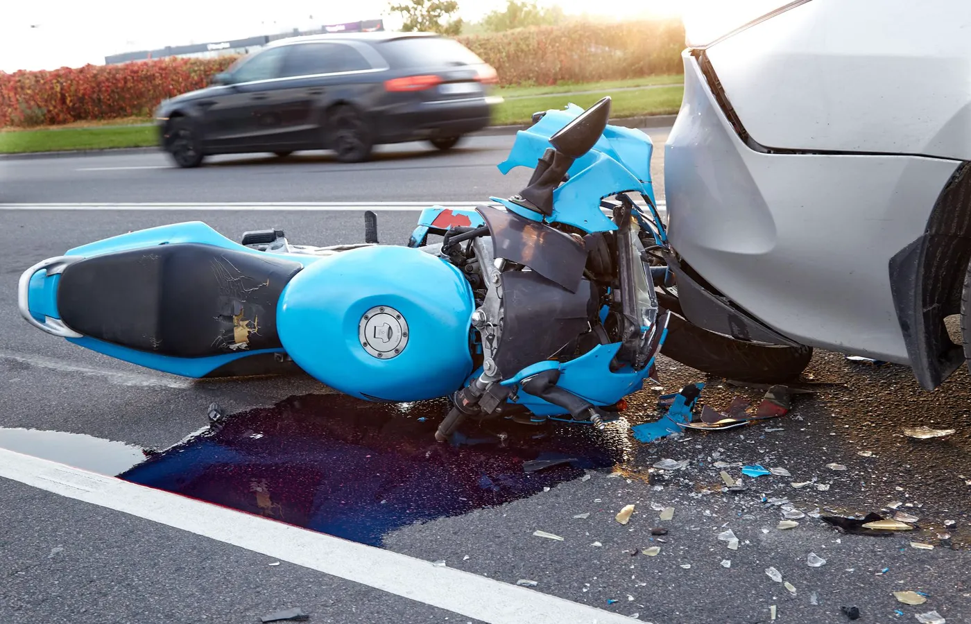 motocykl po wypadku