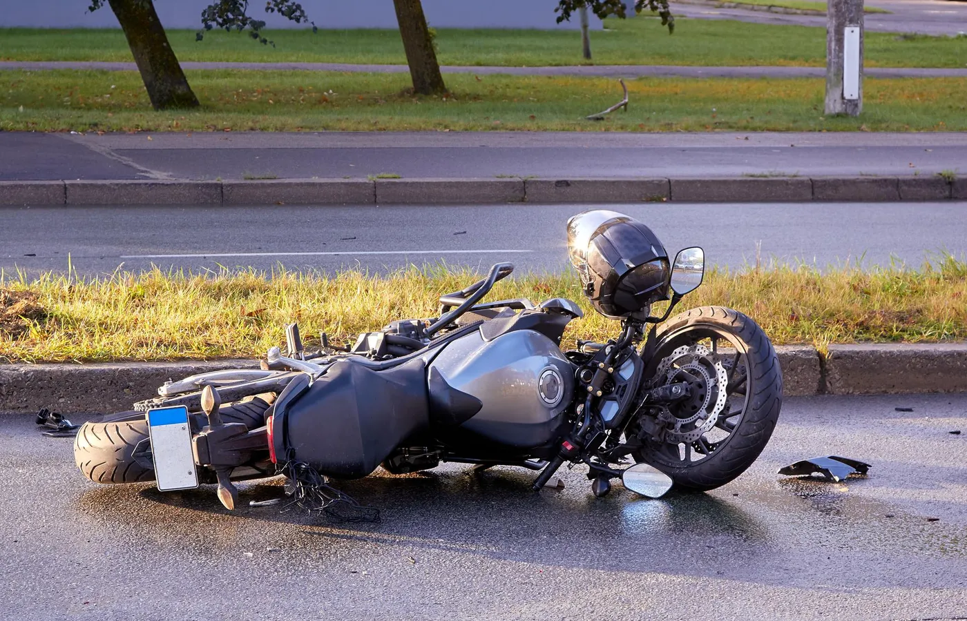 motocykl po wypadku