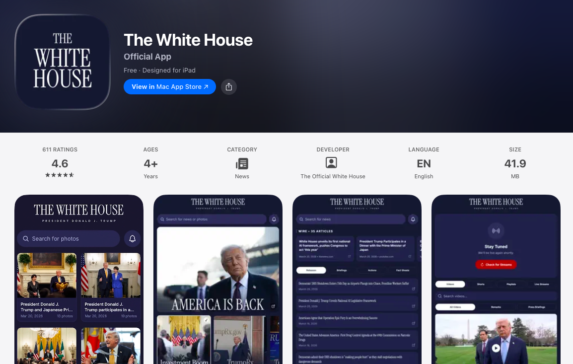 網路空戰全面布局　美國白宮推App！一鍵就能狀告川普