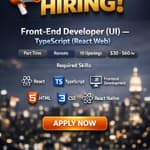 Logo de Front-End Developer UI React TypeScript — Remoto - Global — Tech — React, TypeScript, Web